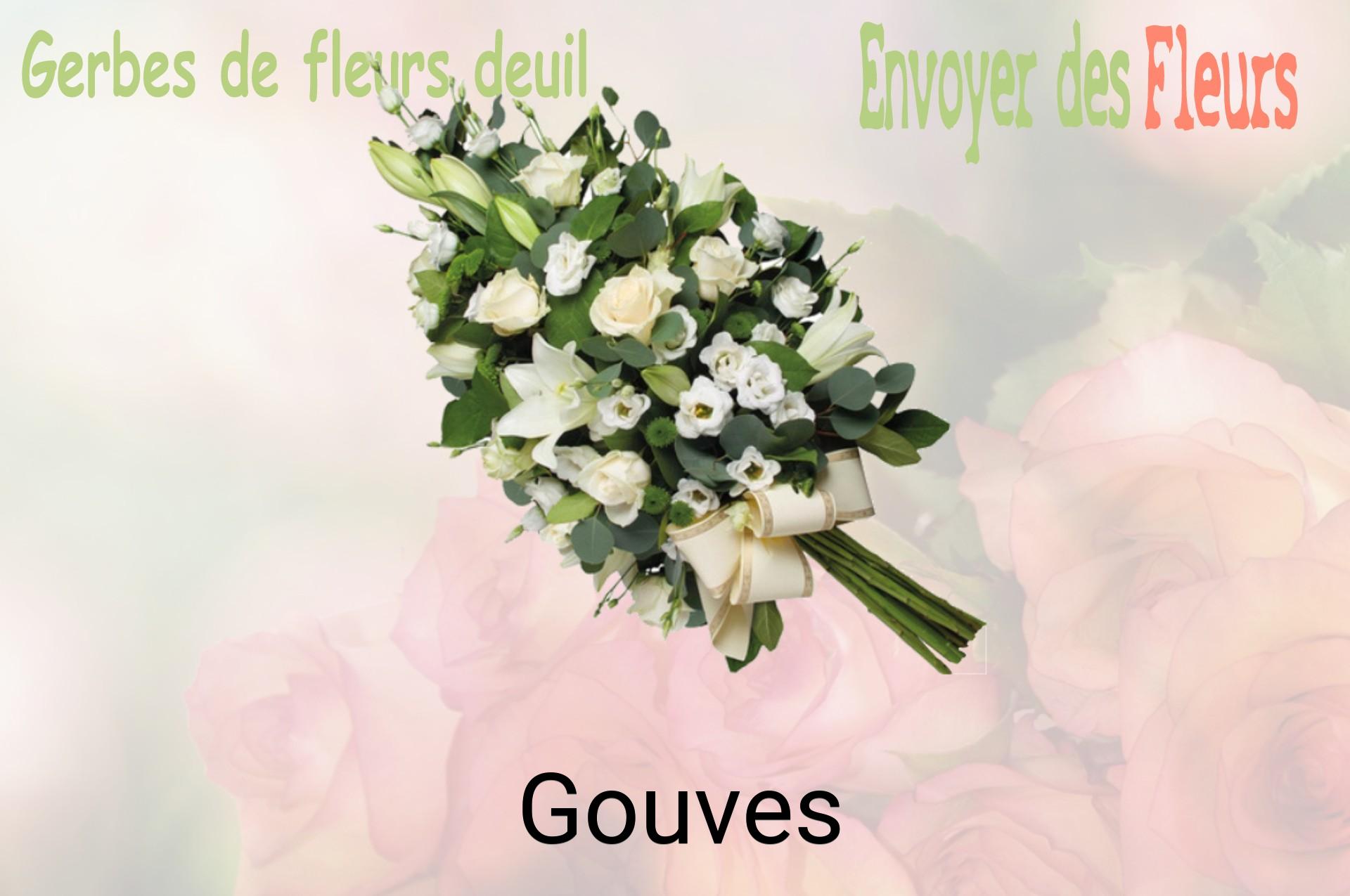 Gerbe de fleurs de deuil livrée à Gouves